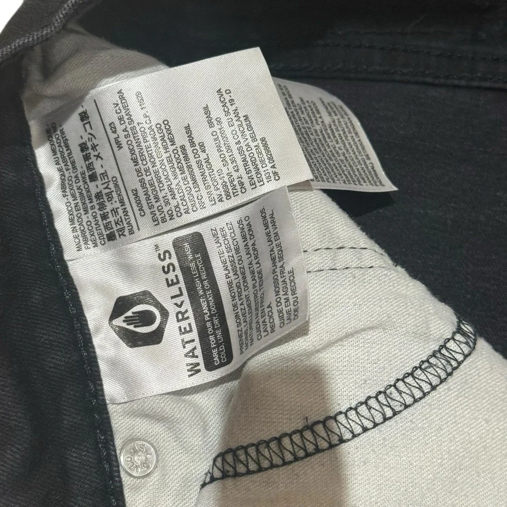 LEVIS 514 Straight Leg Jeans Mens 36x32 Black Dark Wash Denim